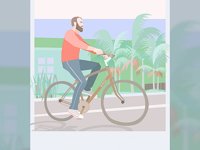 Bike bicycle bike colors design graphic illustration illustrator man minimal road vector