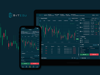 Biteeu android app application bitcoin coin cryptocurrency cryptocurrency app design ethereum exchange ios mobile mobile app orderbook trading ui ux web