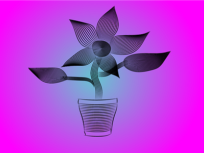 Line Art Flowerpot blendtool graphicdesign illustrator lineart wall art