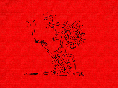 Marijuana artist artrage design drawing dribbble human illustration man marijuana red sketch smoking ui