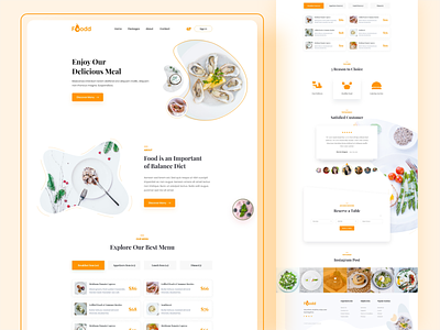 Foodd - Food Website delicious food delivery food service foodies interface landing page pizza restaurant saddam service startup tasty typography ui ui designer ux web website yummy