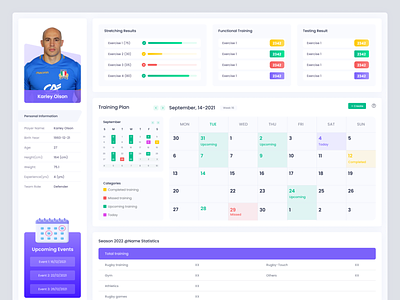 Fitness Training Management App Dashboard app best design in 2022 branding colorful design design exercise app fitness dashboard fitness training app fitness training management app football training gym ball training app illustration landing page logo mobile app training dashboard trendy 2022 ui ux website