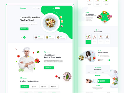 Hungry Restaurant Website UI ecommerce food food and drink food delivery food delivery application food delivery service food delivery website foodie homepage landing page restaurant snaks stayhome typography ui ux website design
