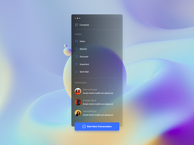 Gmail Sidebar Concept Design - Glass