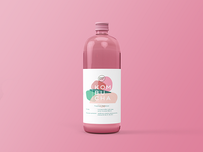 Kombucha Branding Strawberry Taste branding design flat illustrator typography vector