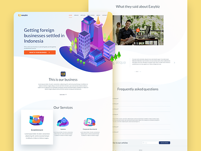 Law Firm Landing page (Iterations-1) cityscape faqs feature icons features page hero banner icons design interface design isometric landing page law firm service web design website website design