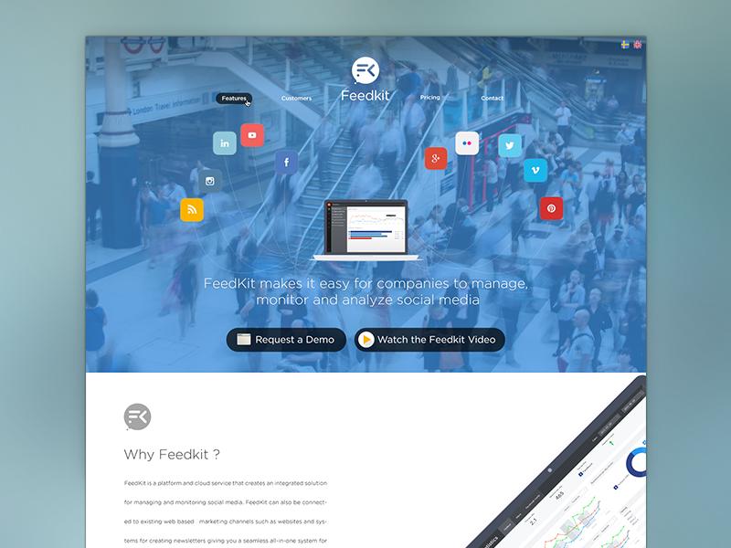 Landing Page (update) landing page home splash icons social networking ui user interface website apps