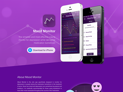 Mood Monitor Landing app apple home ios landing page website