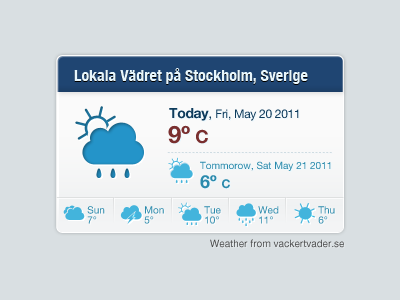 Weather Widget blue icon light sidebar widget