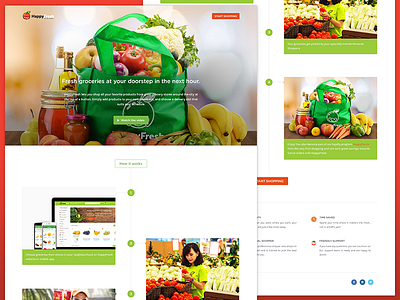 How it work - HappyFresh clean e commerce green icon image online store store ui design user interface web design website white