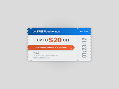 Voucher bagde blue discount free graphic design light ticket time ui design user interface voucher