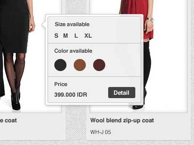 Fashion shop tooltip tooltip ui design ui element