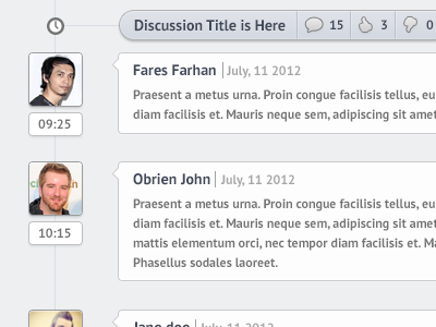 Discussions timeline avatar css3 dashboard html5 rounded time timeline tooltip ui white