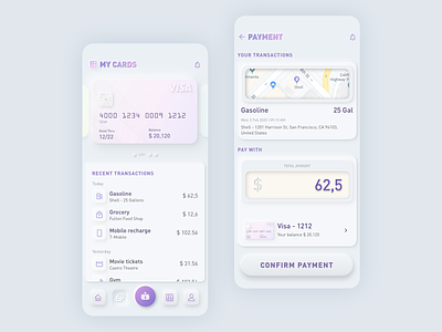 Bank and Finance app in Skeuomorphism app design application balance banking app credit card credit card design dashboard finance app fintech mobile app payment app payment method payments sketch skeuomorph skeuomorphic transaction ui design uxui