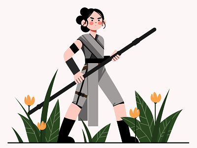 Star Wars 02 characters design flower girl illustrations plants star wars