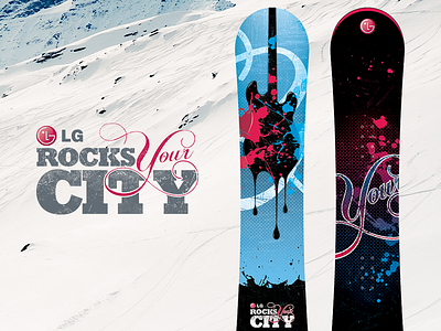 LG Rocks Your City Logo & Snowboard Design 006 brand campaign contest j lg logo design print snowboard design visual design