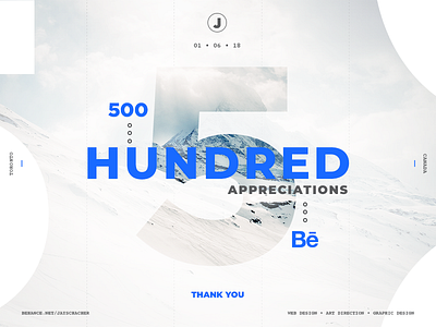 Behance Milestone 500 Appreciations