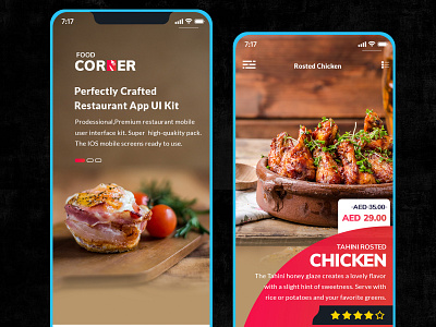 Food Corner restaurant app concept food online ios aap order food restaurant app