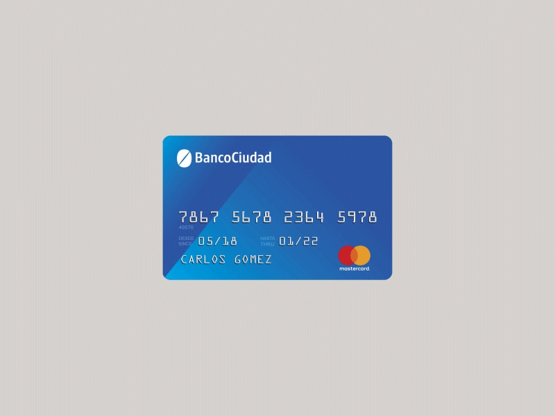 Creditcard Ciudad after aftereffects animation animation 2d branding card creditcard design mastercard minimal motion motion design motion graphics motiongraphics ux vector