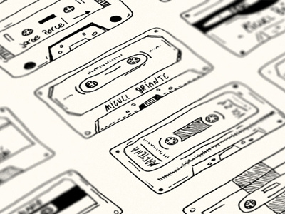 Cassettes cassettes draw drawing editorial design ilustration