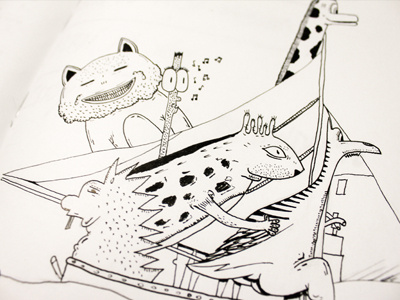 Animals Shipping animals draw ilustration