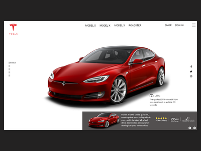 Landing Page Design for Tesla Car design landing page tesla uidesign web webdesign website