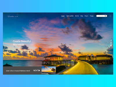 Travel Website Concept Design clean design header landing nature page promo travel ui ux web website