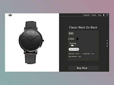 Watch web design concept clean design ecommence elegant minimal product store ui ux watch web