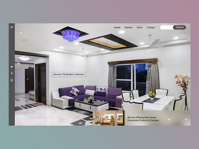 Home Decorator Header concept clean ladingpage minimal real slider state sunset ui ux website