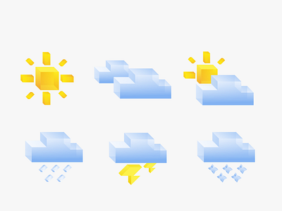 Isometric Weather Icons design icon icon pack illustration isometric kit ui kit vector weather