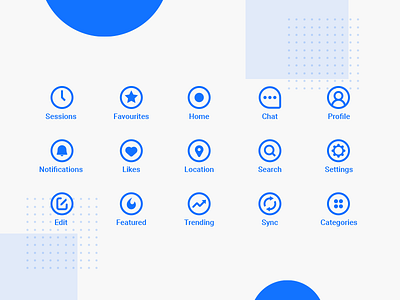 Minimal Icon Set android app blue design flat icon set icons ios material minimal mobile ui ux web
