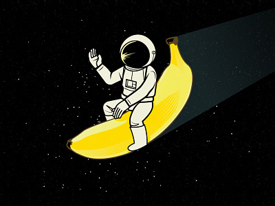 Amazing Banana astronaut banana fast flying lol space tshirt vector