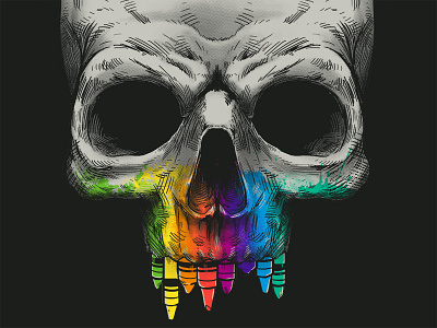 Many Colors of Death color crayons death drawing horror illustration photoshop skull