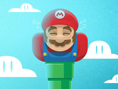 Stuck in a Pipe atmosphere illustration mario vector