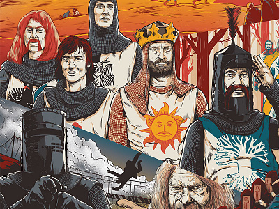 Monty Python and the Holy Grail drawing grail holy illustration monty python photoshop poster
