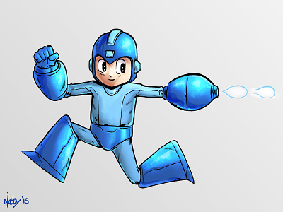 Mega Man blue brothers cap com game illustration pew smash video