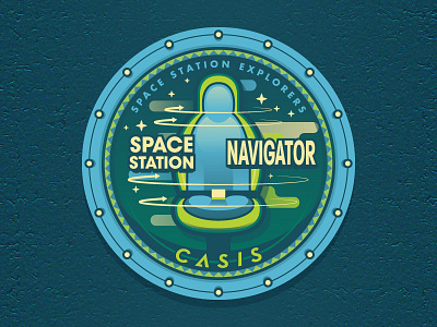 Space Station Explorer — Navigator badge circle explorers iss set space stars station sticker vector