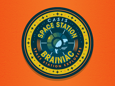 Space Station Explorer – Braniac badge circle explorers iss set space stars station sticker vector