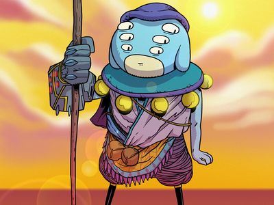 Merchant alien character color concept illustration photoshop wacom