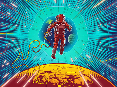 Indie Galactic Space Jam Illustration