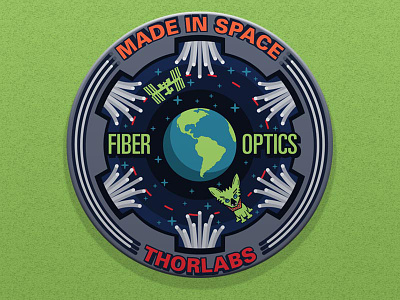 Fiber Optics Patch - Made in Space blue earth fiber green iss made mission optics patch space stars