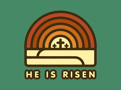 He Is Risen christ christian christianity cross crucifixion easter illustrator jesus minimal resurrection sunday sunrise vector