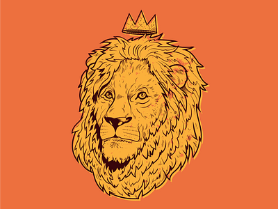 Lion of Judah animal bible christianity crown drawing god illustrator king line art lion orange vector yellow