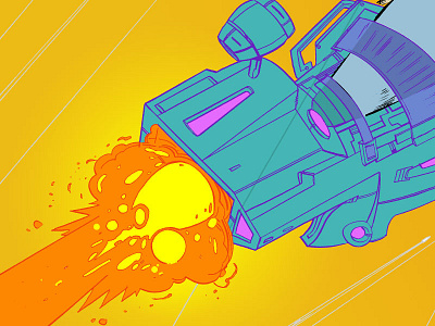 Big Boy Blaster color comic drawing explosion fire gun ink photoshop scifi