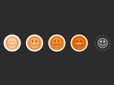 Moods icons glastonbury app orange faces mood smiley buttons