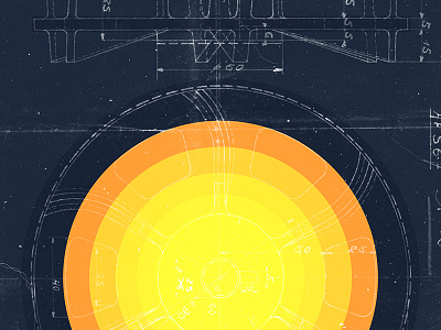 Solaris blueprint illustration planet sun vector