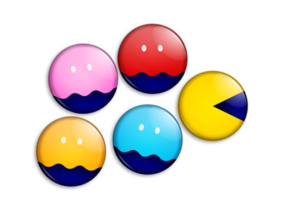 Video games buttons illustration namco pac man video games
