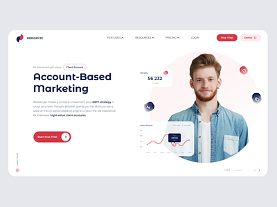 Landing page for Personyze animation branding design graphic design landing page logo motion graphics ui