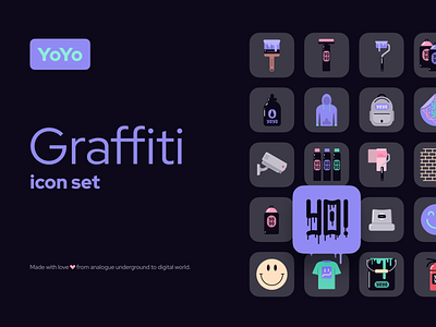 YoYo Graffiti icons freebie graffiti icon set iconography icons