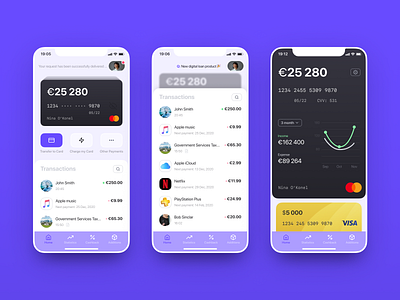 Fintech Mobile App app bank banking banking app credit card finance finance app fintech mobile mobile app mobile application mobile ui payment app transactions